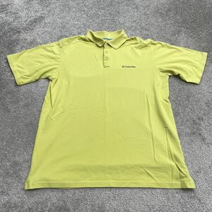 Columbia Omni Wick Polo Shirt Mens Medium Green Short Sleeve Outdoor Active Fish